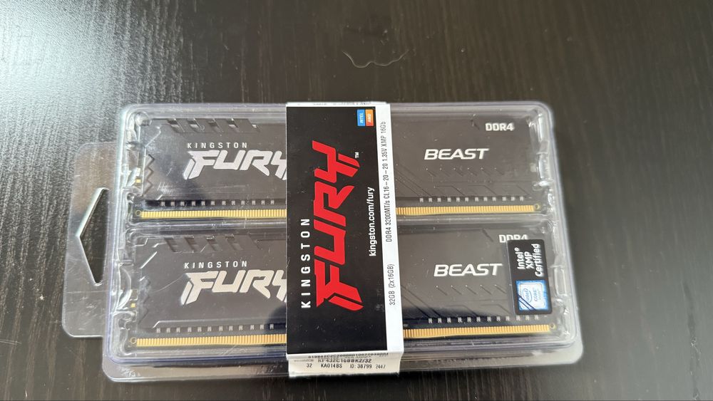 Memória RAM Kingston Fury Beast DDR4 32GB (2x 16GB) 3200Mhz CL16
