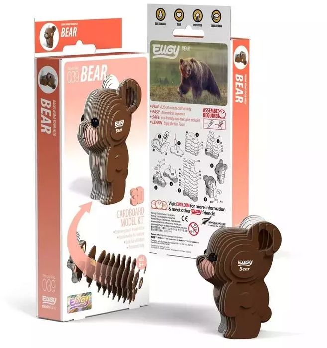 Niedźwiedź Eugy. Eko Układanka 3D. Eugy