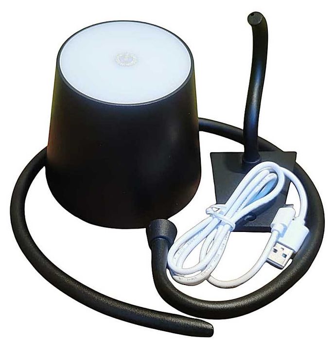 Lampka led zawieszana na ścianie ładowanie usb czarny mat metalowa