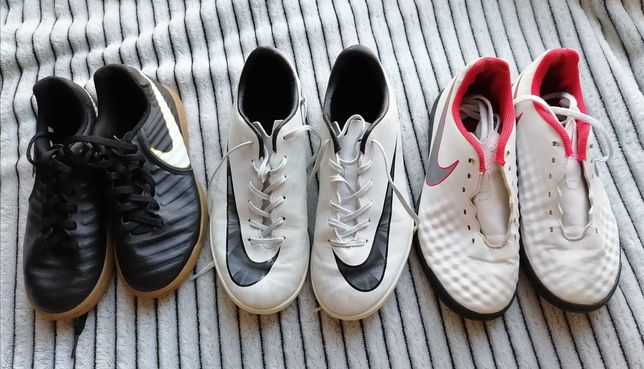 Zestaw butów piłkarskich do gry w piłkę, halówki, turfy 32, 35,5, 37,5