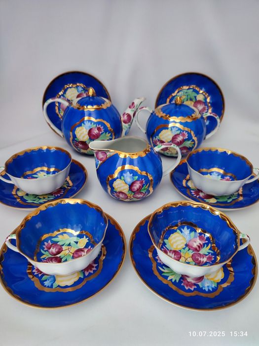 Чайный сервиз Красавица Дулево. Розовая ветка ЛФЗ