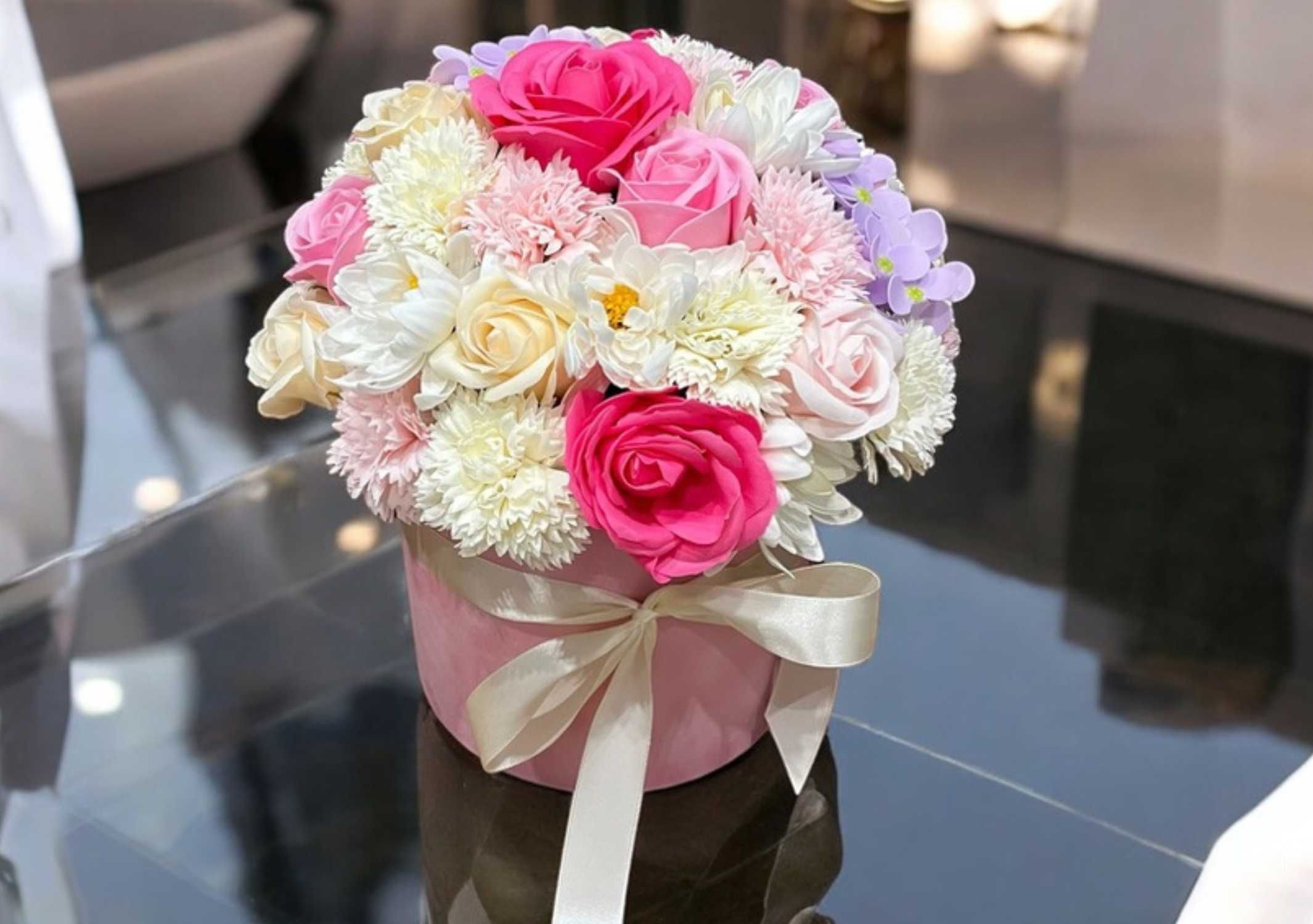 PIĘKNY Duży FLOWERBOX Kwiatów Mydlanych * POMYSŁ na Prezent