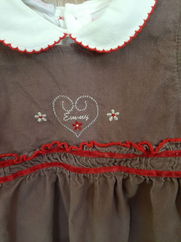 Sukienka elegancka, świąteczna, komplet Ohm&Emmy 9-12 m-cy,80 cm