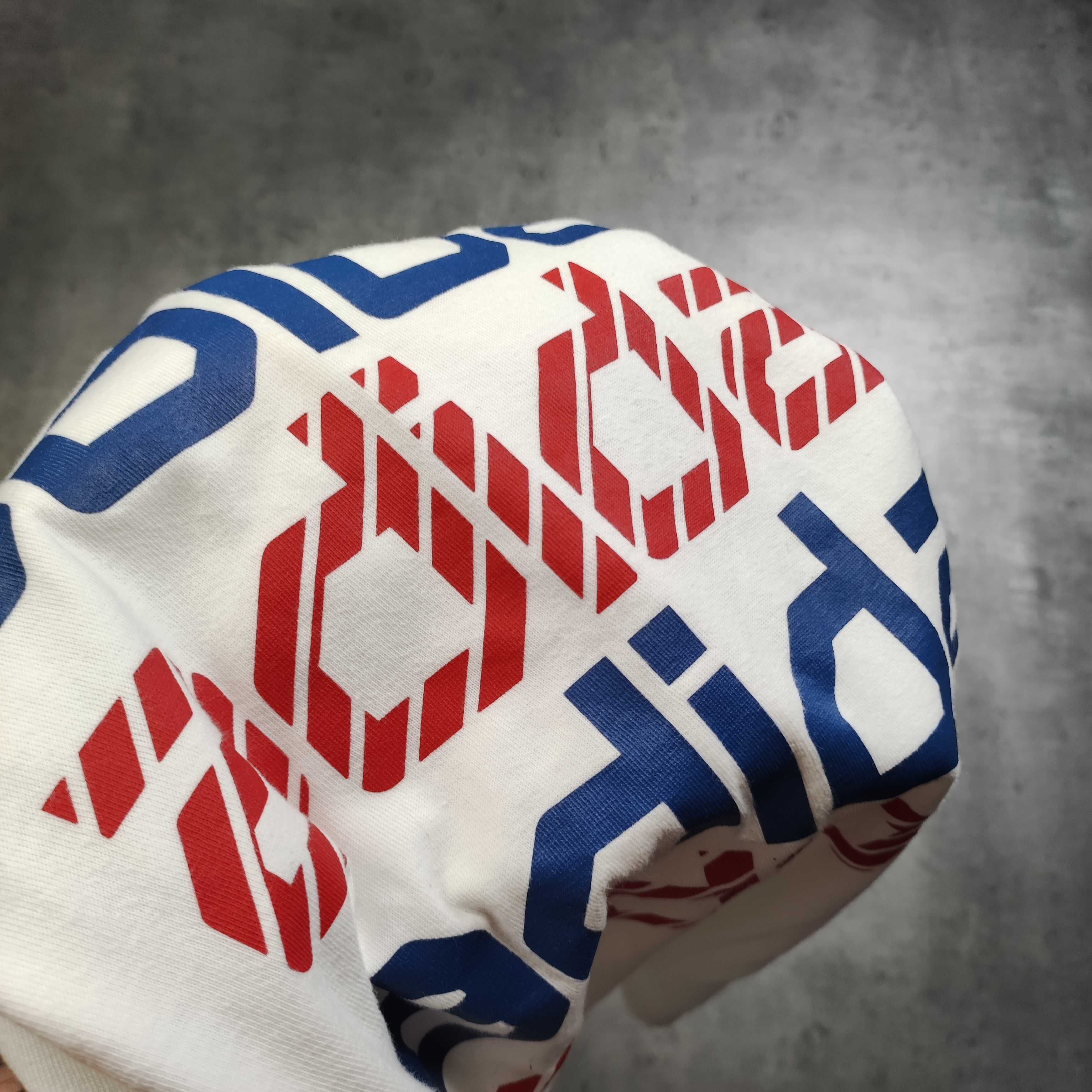 MĘSKA Koszulka PREMIUM Adidas Duże Logo Biała bawełna Sportowa Nadruk