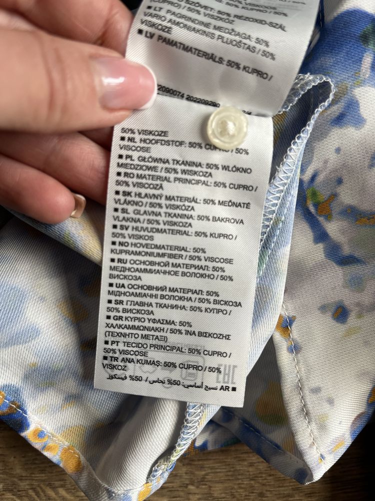 Koszulowa sukienka w kwiaty Marc O’Polo 38 M wiskoza