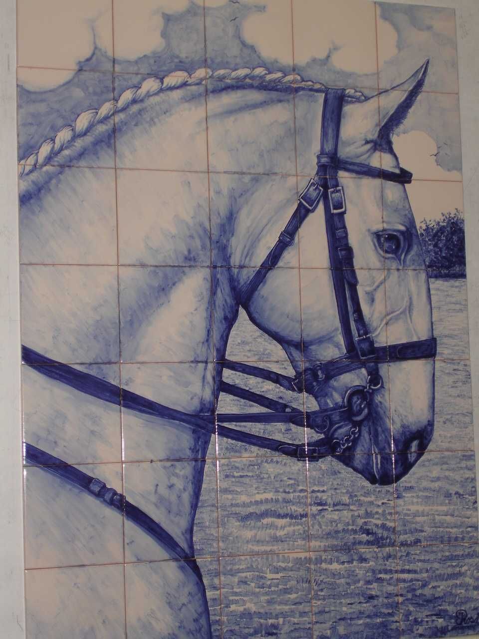 Painel em AZULEJO - pintura Manual