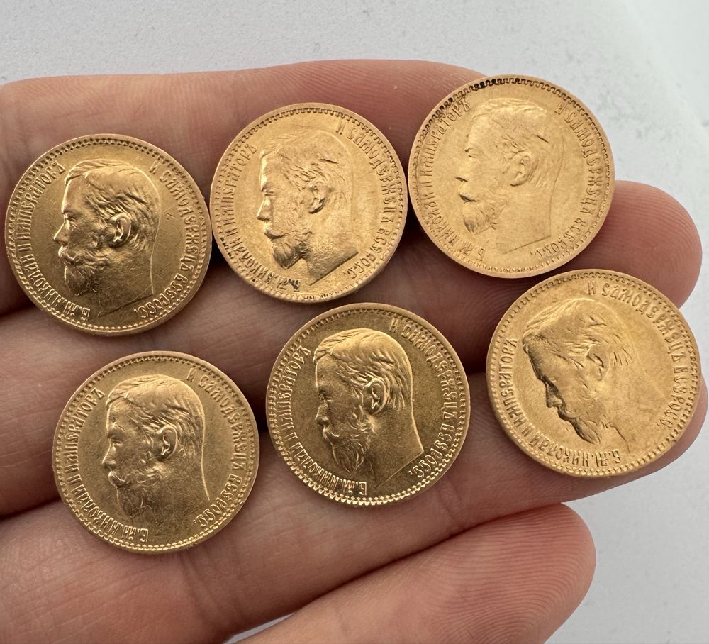 Продам золотые 5 рублей 1898 года Царские вес 4,3г