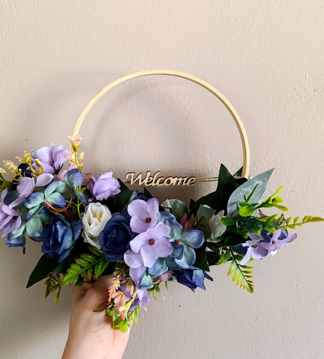 Wianek na drzwi ścianę welcome rustykalny handmade ethereal circle