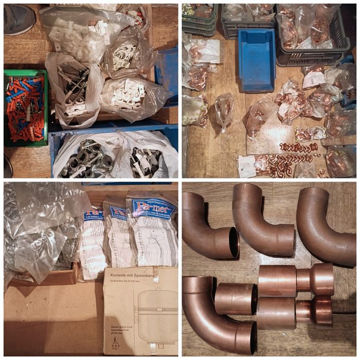 Elementy do centralnego ogrzewania, miedziane, mosiężne, PP, zawory