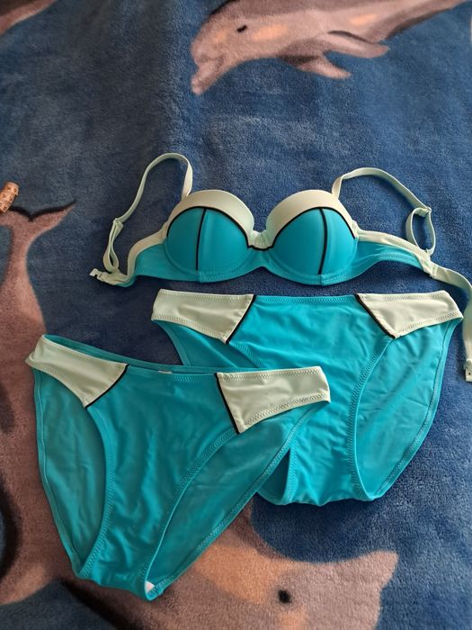 Strój dwuczęściowy turkus r.S+2szt figi r.L"Esotiq "Nowe.