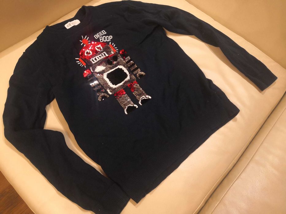 Sweter sweterek chłopięcy świąteczny H&M 134/140