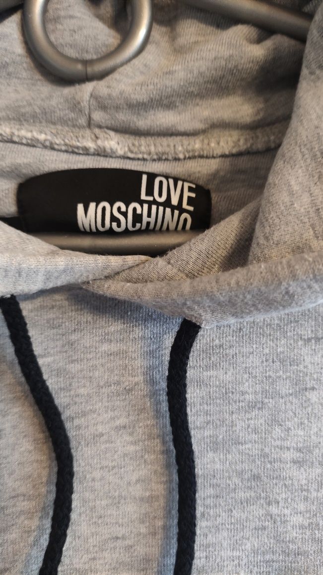 Moschino szara bluza z kapturem XL