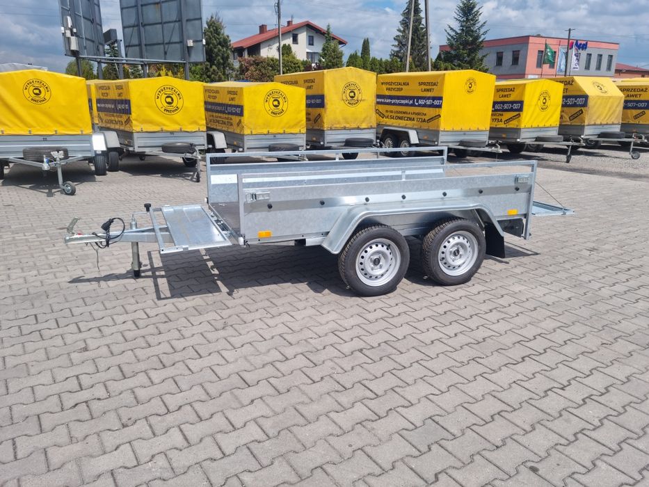 Przyczepa lekka dwu osiowa do 750kg spawana Niewiadów uchylna od ręki