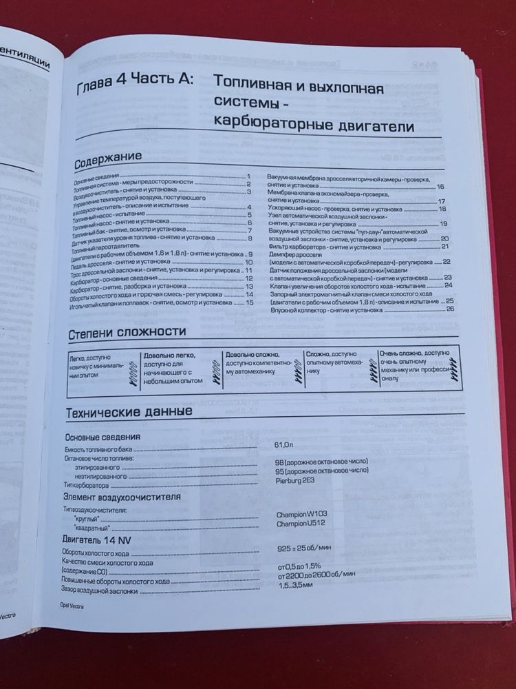 Opel Vectra 1988-1995 рік книга