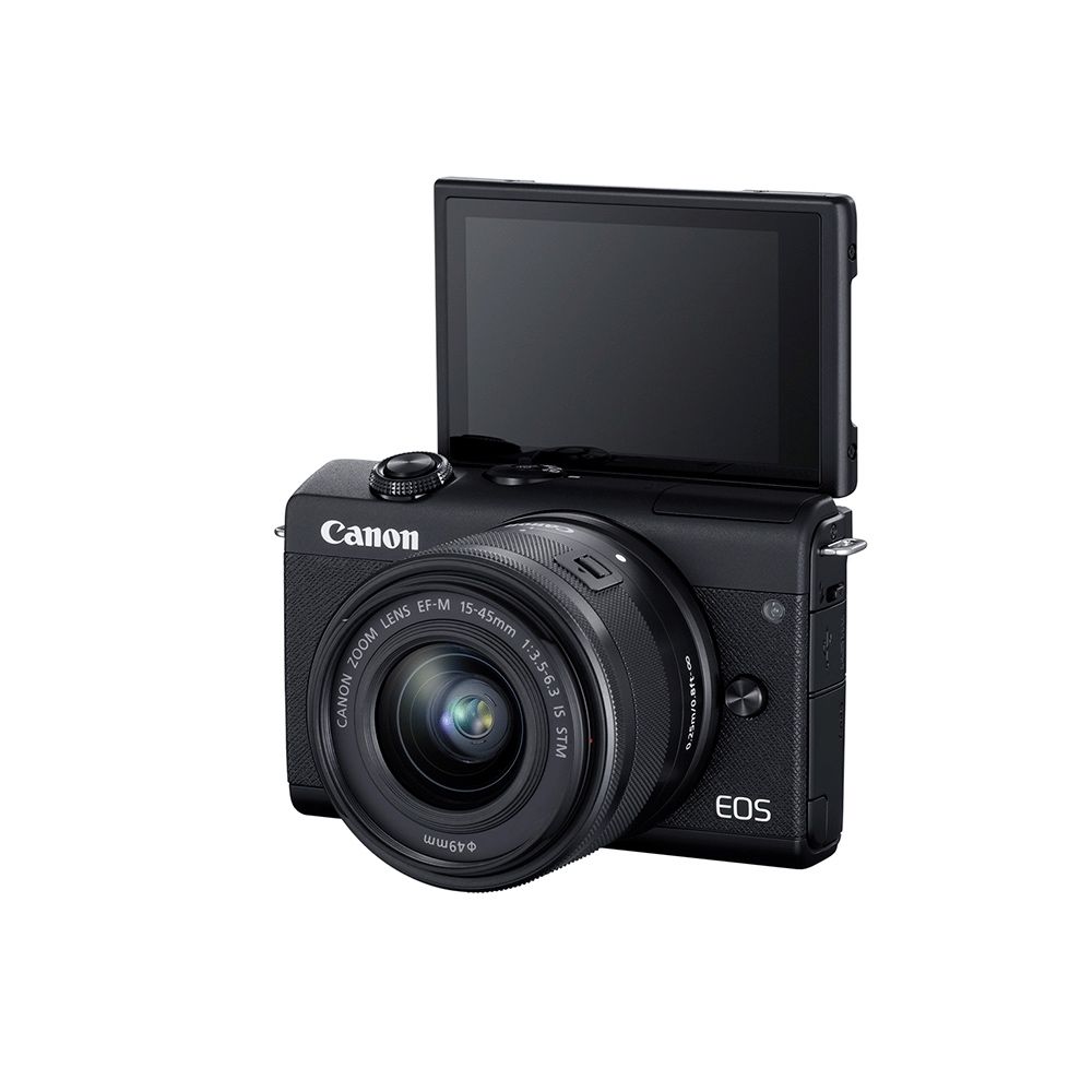 Canon m200, 24 mpx, objectiva STM 15-45mm ou STM 18-55mm