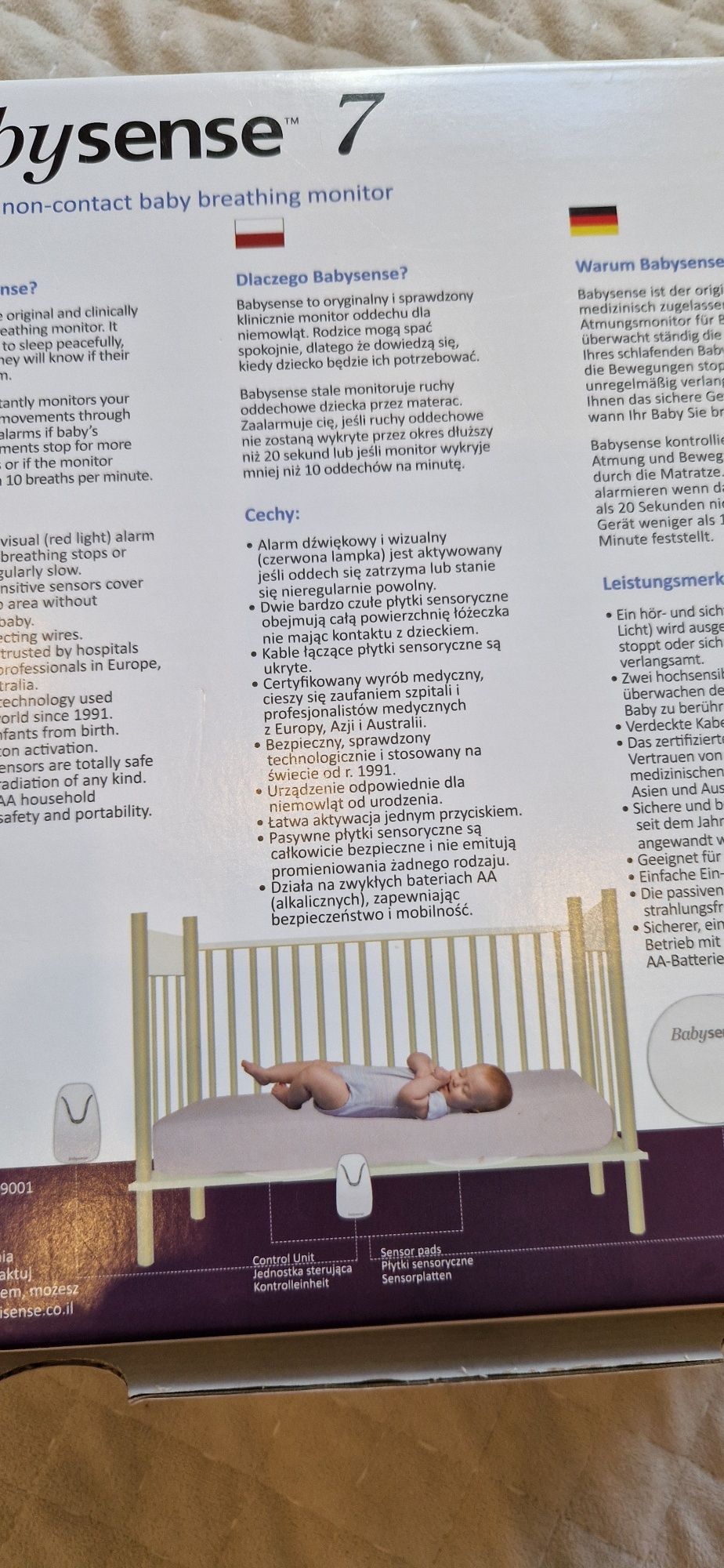BABY SANSE 7 MONITOR ODDECHU dla niemowlą dzieci NIANIA bardzo dobry t