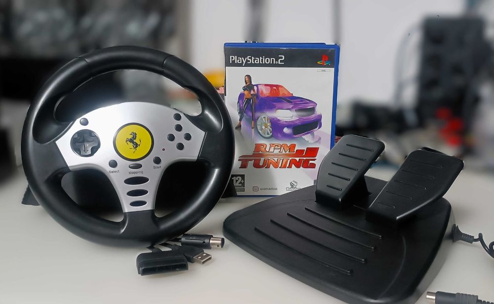 Volante com pedais Thrustmaster + RPM Tuning PS2