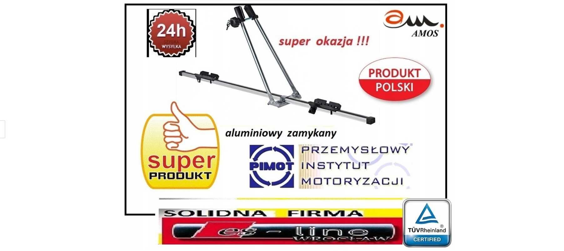 Bagażnik , przystawka , uchwyt rowerowy aluminiowy firmy AMOS