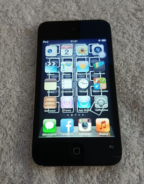 Ipod 32GB trabalha mas tem visor estalado
