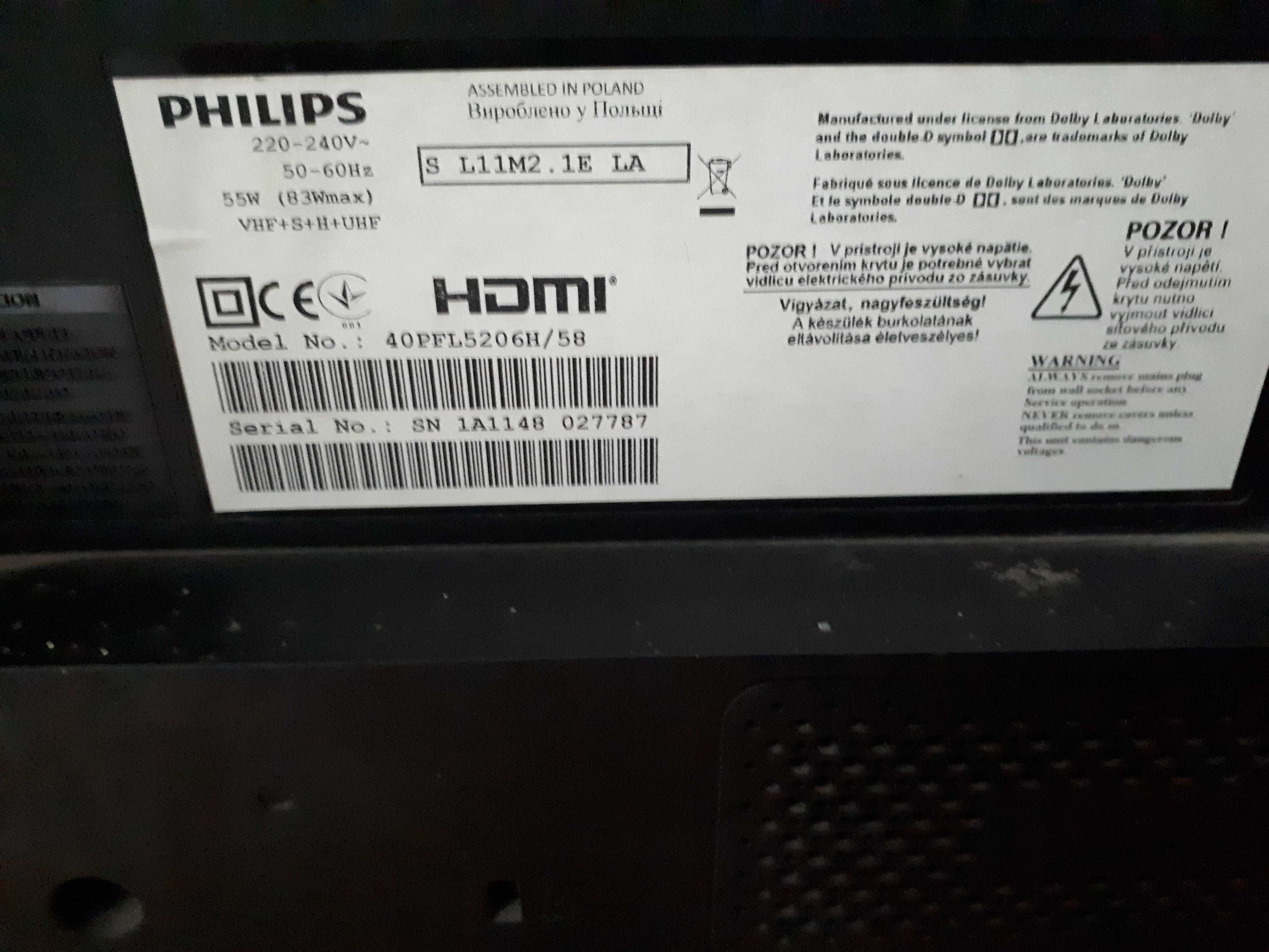 Telewizor PHILIPS Led 40 cali 40PFL5206H/58