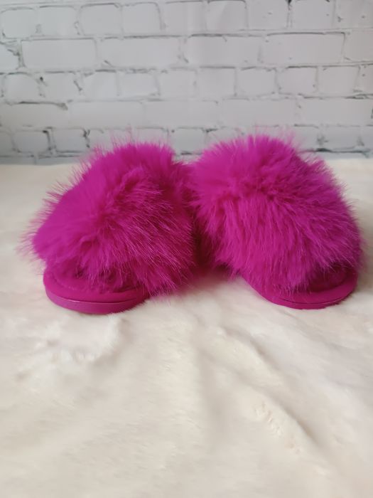 Klapki futrzane na gumowej podeszwie 38/39