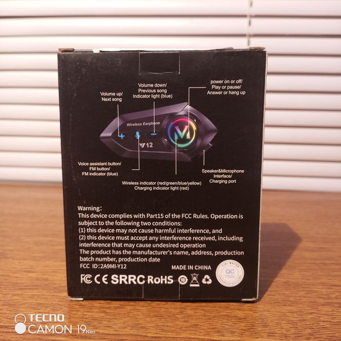 Продам. Мотогарнітура для шолома

Y12 Bluetooth з динаміком водонепрон