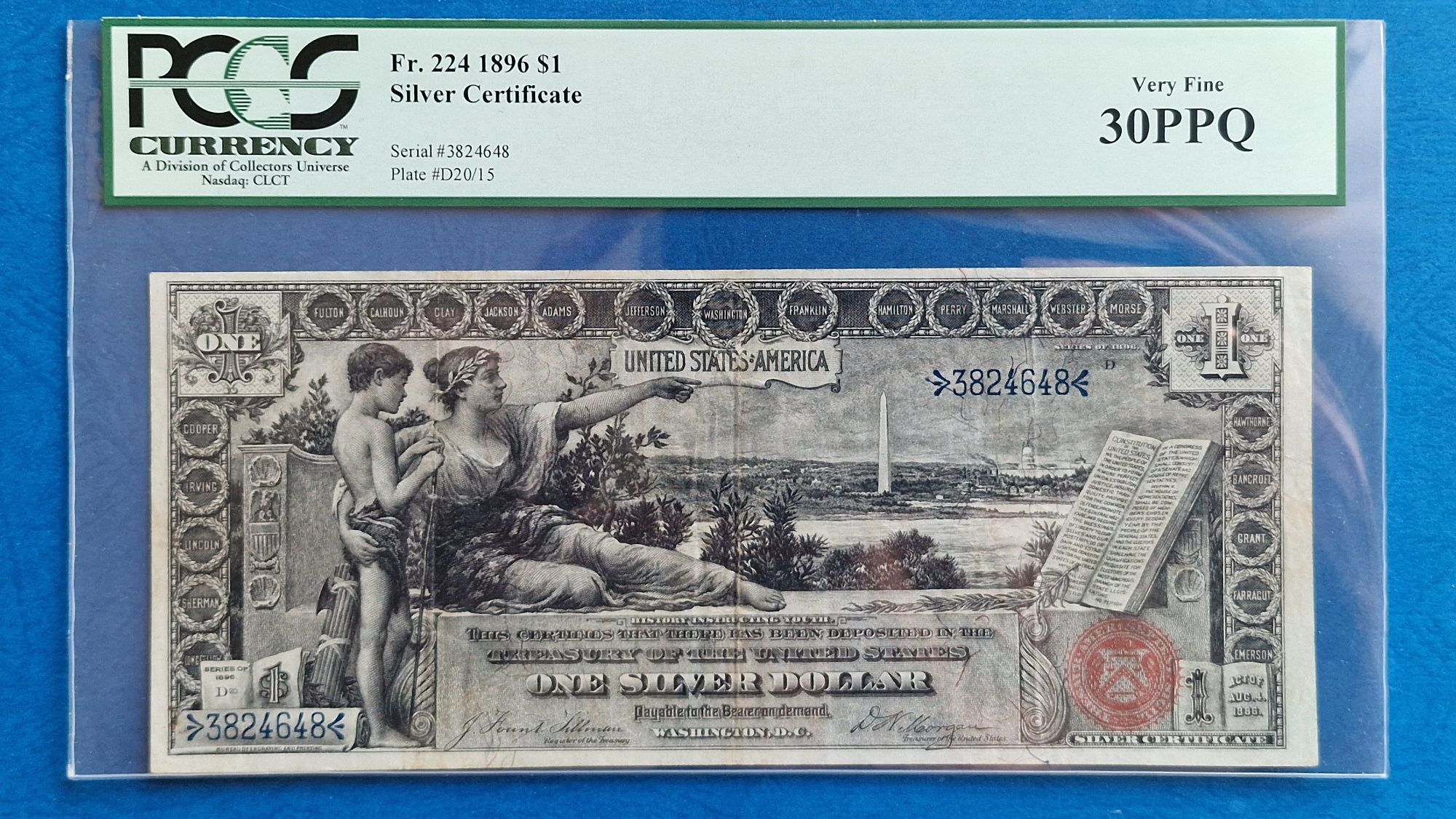1 dolar 1896 Silver Certificate "Educational" RZADKI!