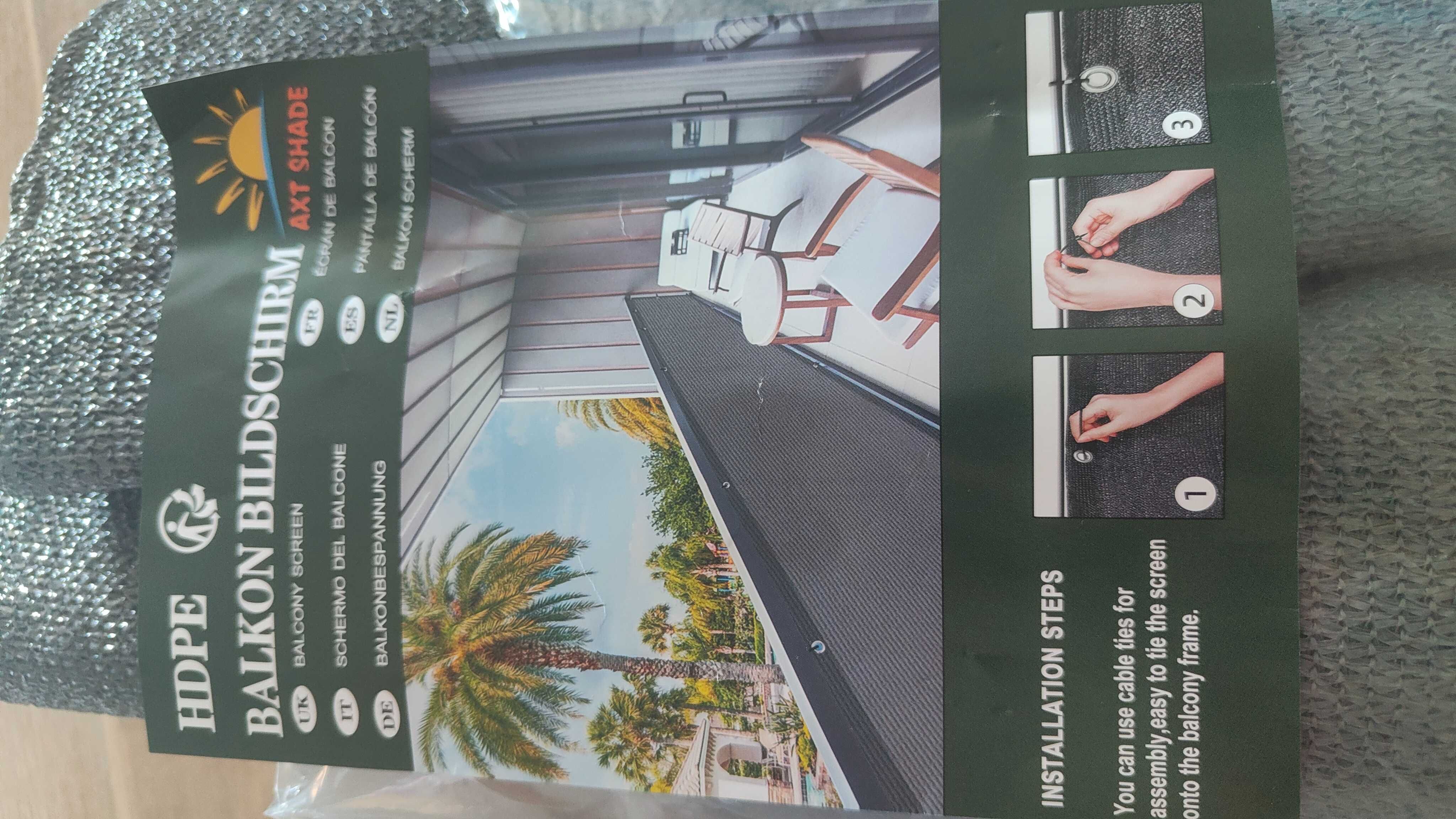 Osłona Na Balkon Balkonowa Taras Siatka Przeciwsłoneczna 1x3 M