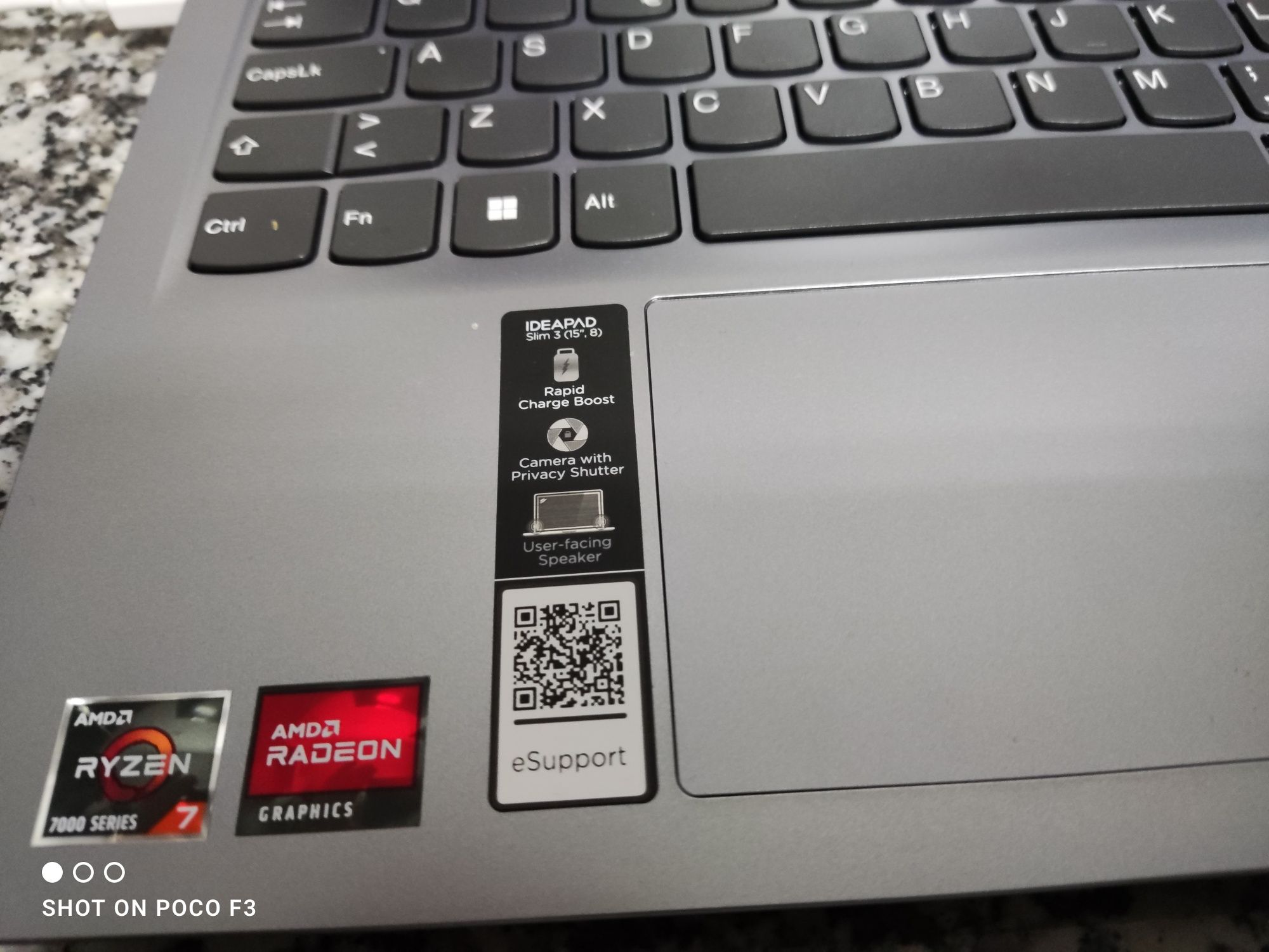 Portátil Lenovo Ideapad Ryzen 7 7730u, 16GB ram, 512 ssd