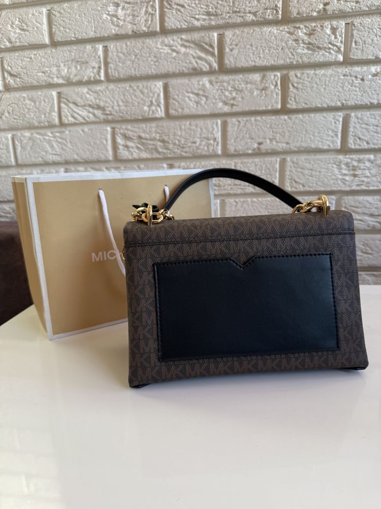 Nowa torebka Michael Kors brązowa monogram złote okucia