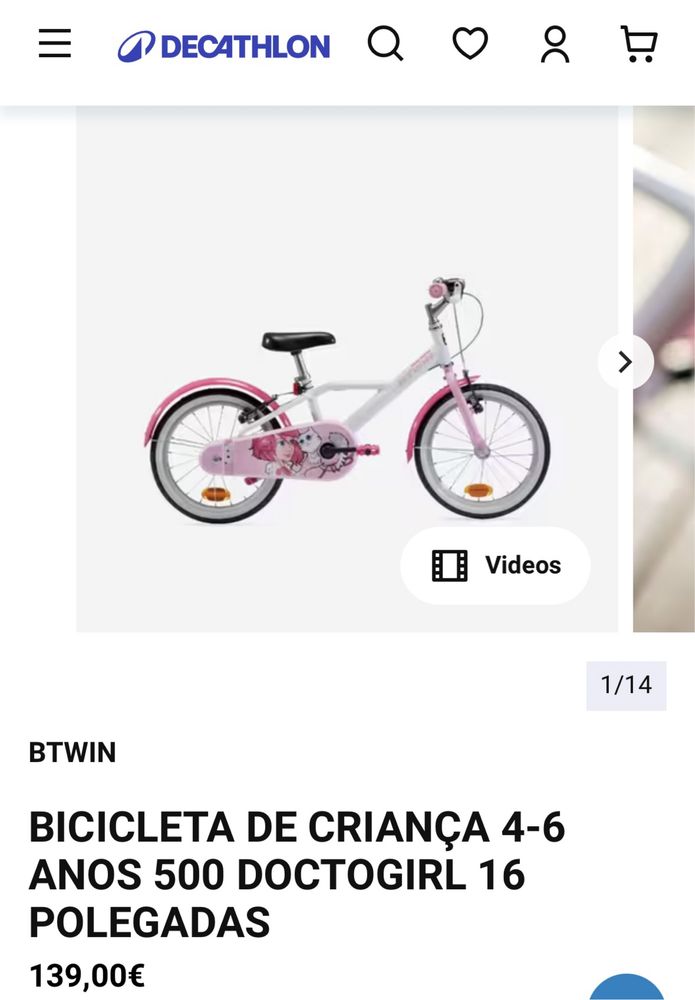 Bicicleta criança 4-6 anos