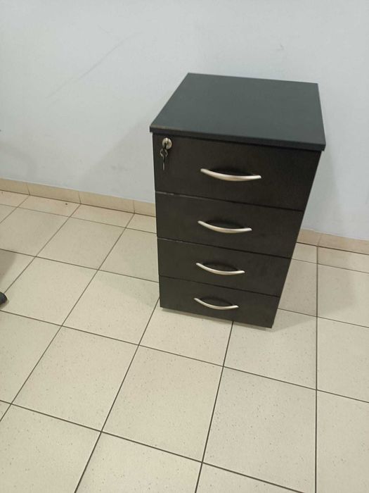 Szafka komoda kontenerek czarny na kluczyk 4 szuflady