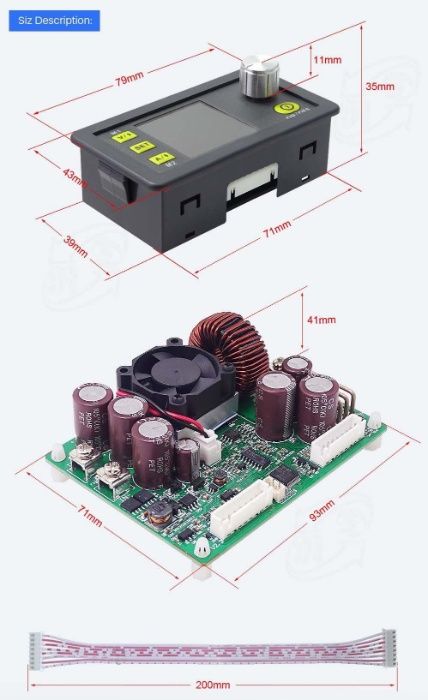 Програмований модуль блоку живлення DPS5020 USB BT (50В 20А)