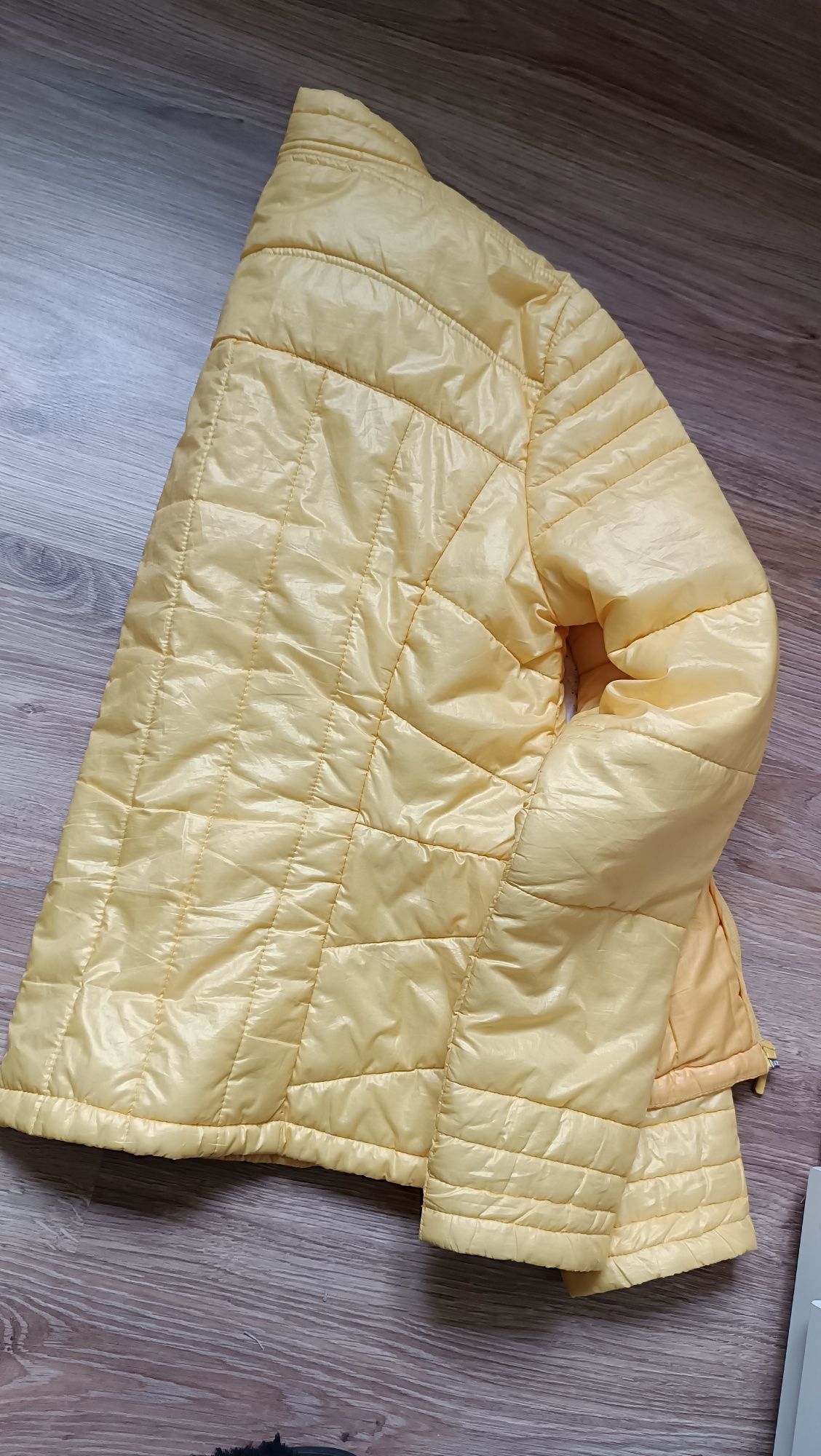 Kurtka pikowana, puchowa, lekka, wiosenna, żółta, Promod, 40