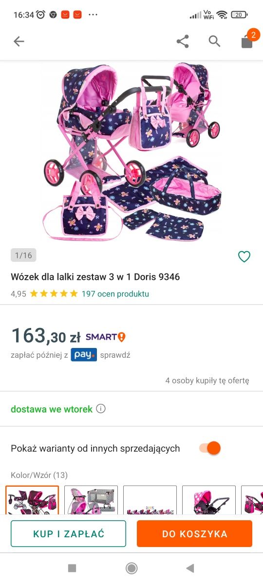 Wózek dla lalek doris