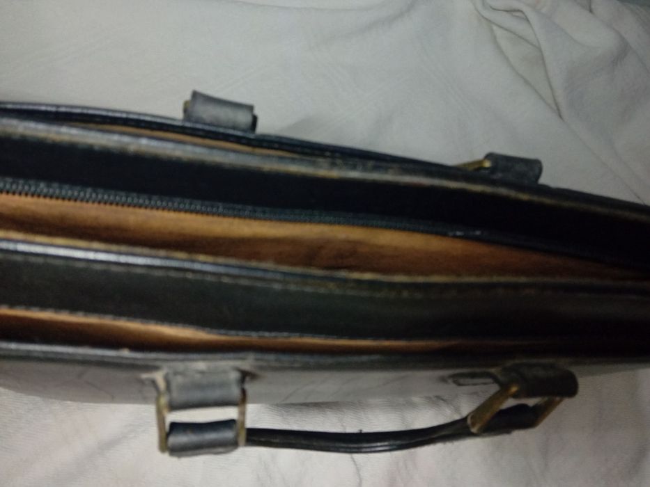 Mala/Pasta de homem ou unisexo, cabedal, pele verdadeira