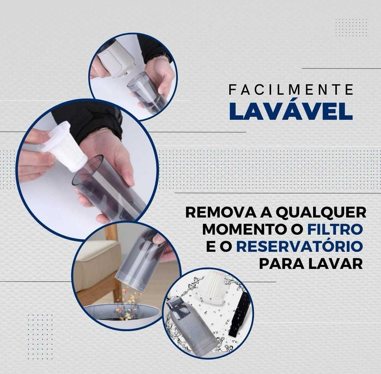 Mini Aspirador 3em1 Soprador de Ar Portátil Usb Recarregável