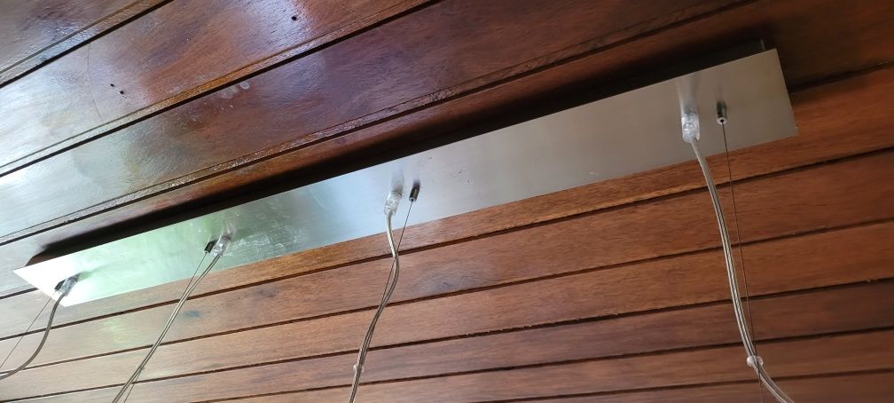 Candeeiros suspensão inox e vidro