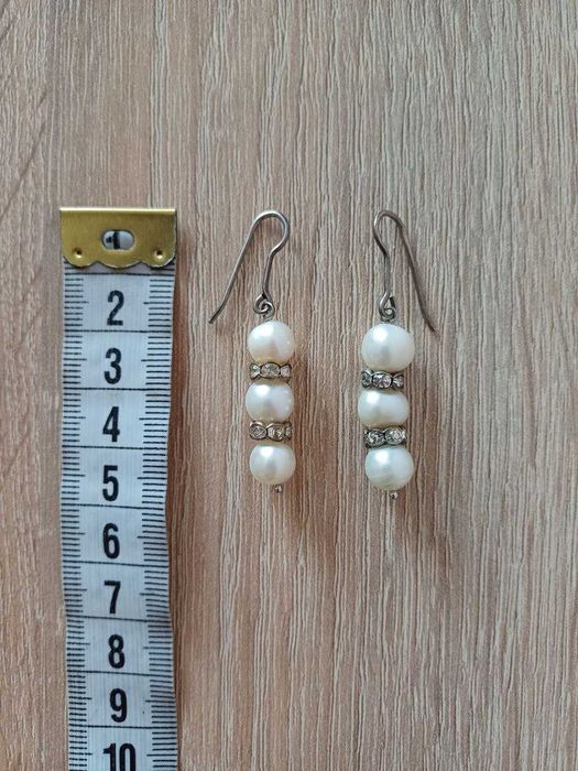 Жемчуг перли натуральний буси сережки