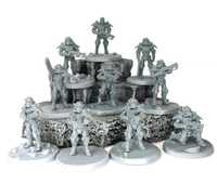 10 figurek Brotherhood w pancerzach t45, FWW. Druk 3D, żywica UV.