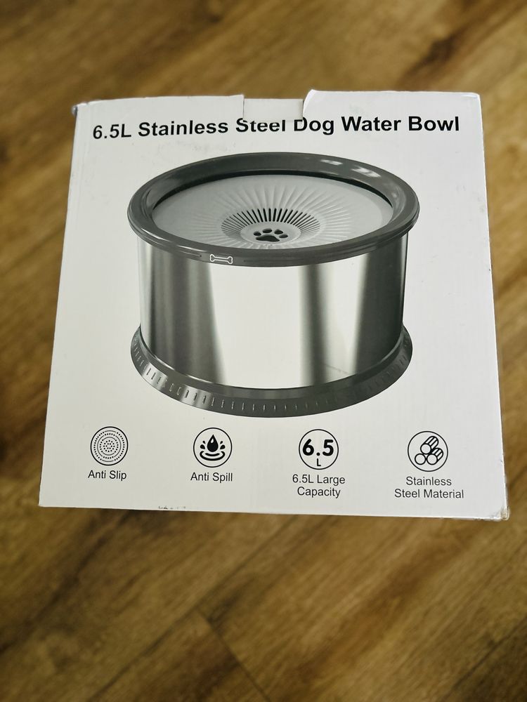 6,5 l miska na wodę dla psa stal nierdzewna +pp + silikon