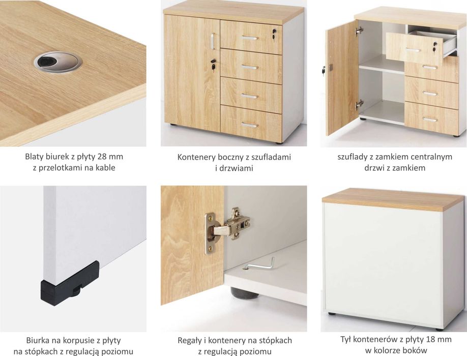 Komplet mebli biurowych 3 stanowiska biurowe