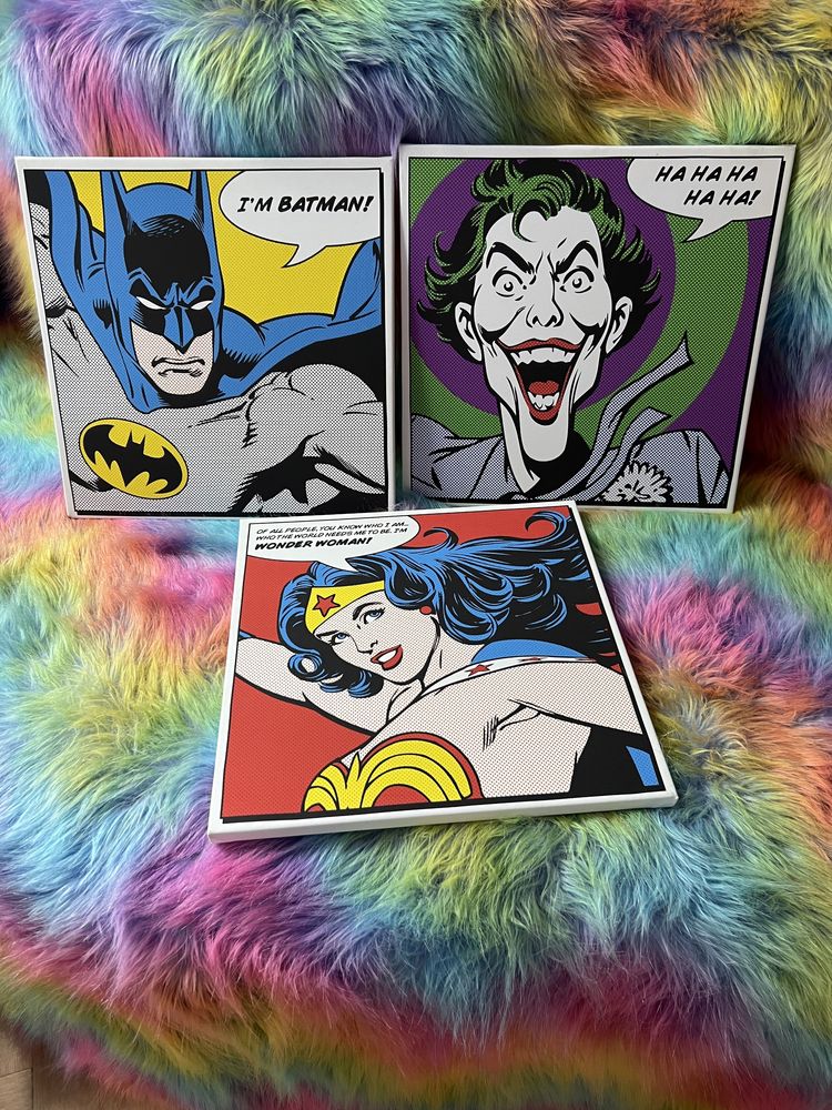 trzy obrazki DC comics