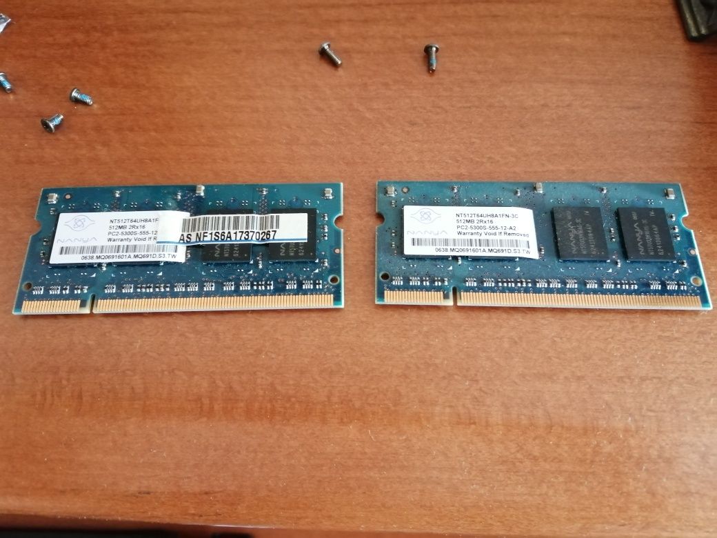 2x Memória RAM para portátil 512MB