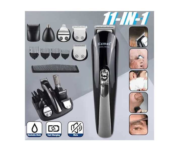 Акумуляторна машинка для стриження волосся й бороди вусів Kemei KM-600