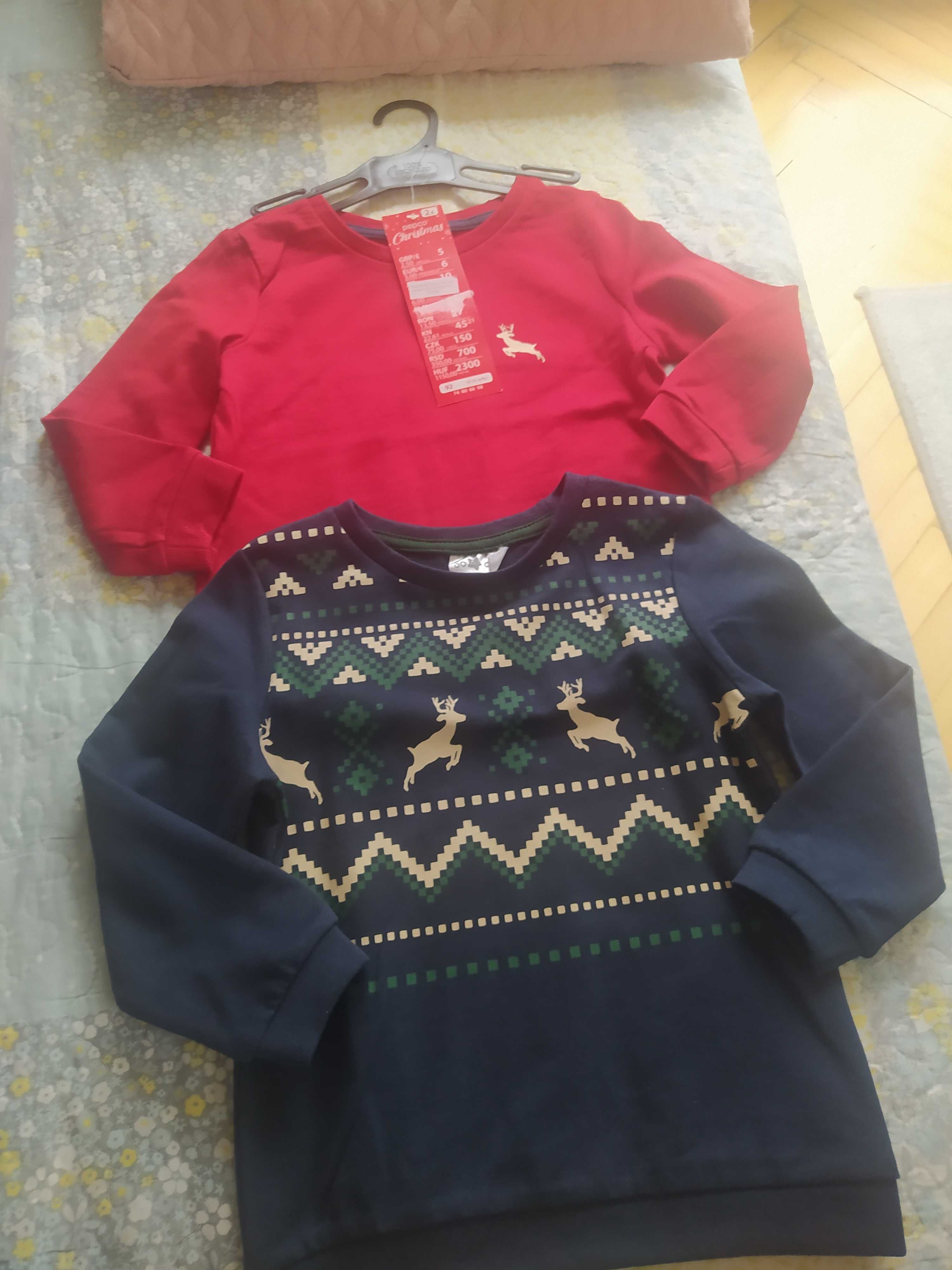2 x nowe bluzy świąteczne r 92