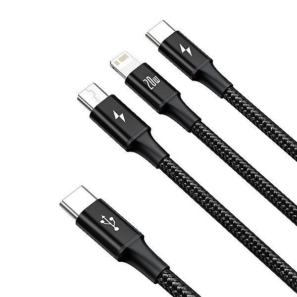 Kabel Baseus Rapid Series 3w1 Usb-c - Usb-c / Lightning / micro Usb 20
