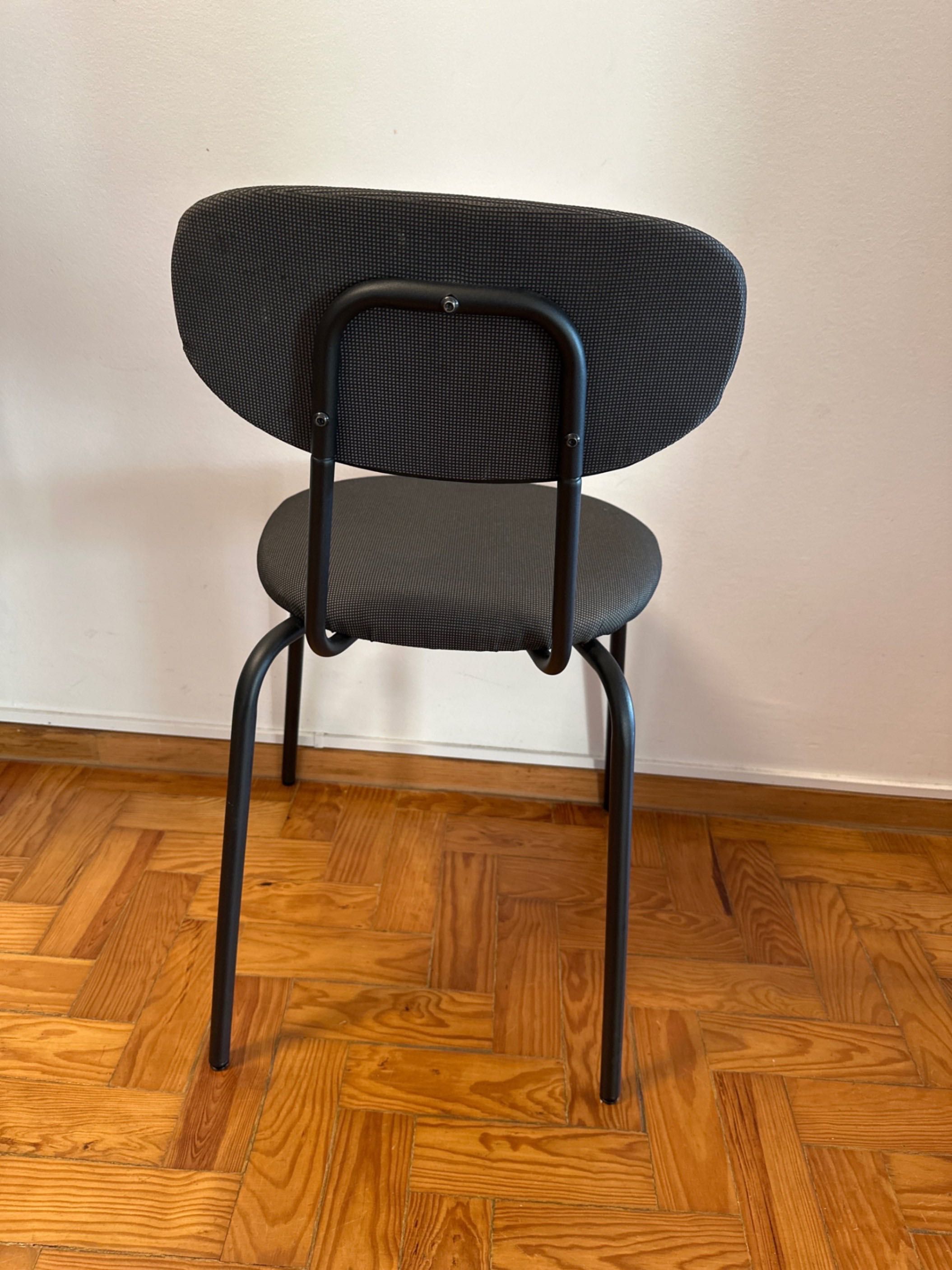 Conjunto de 3 Cadeiras de Cozinha em Preto