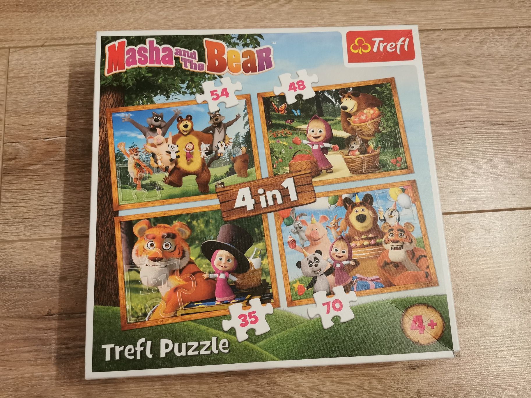 Masza i Niedźwiedź Puzzle Trefl 4 w 1