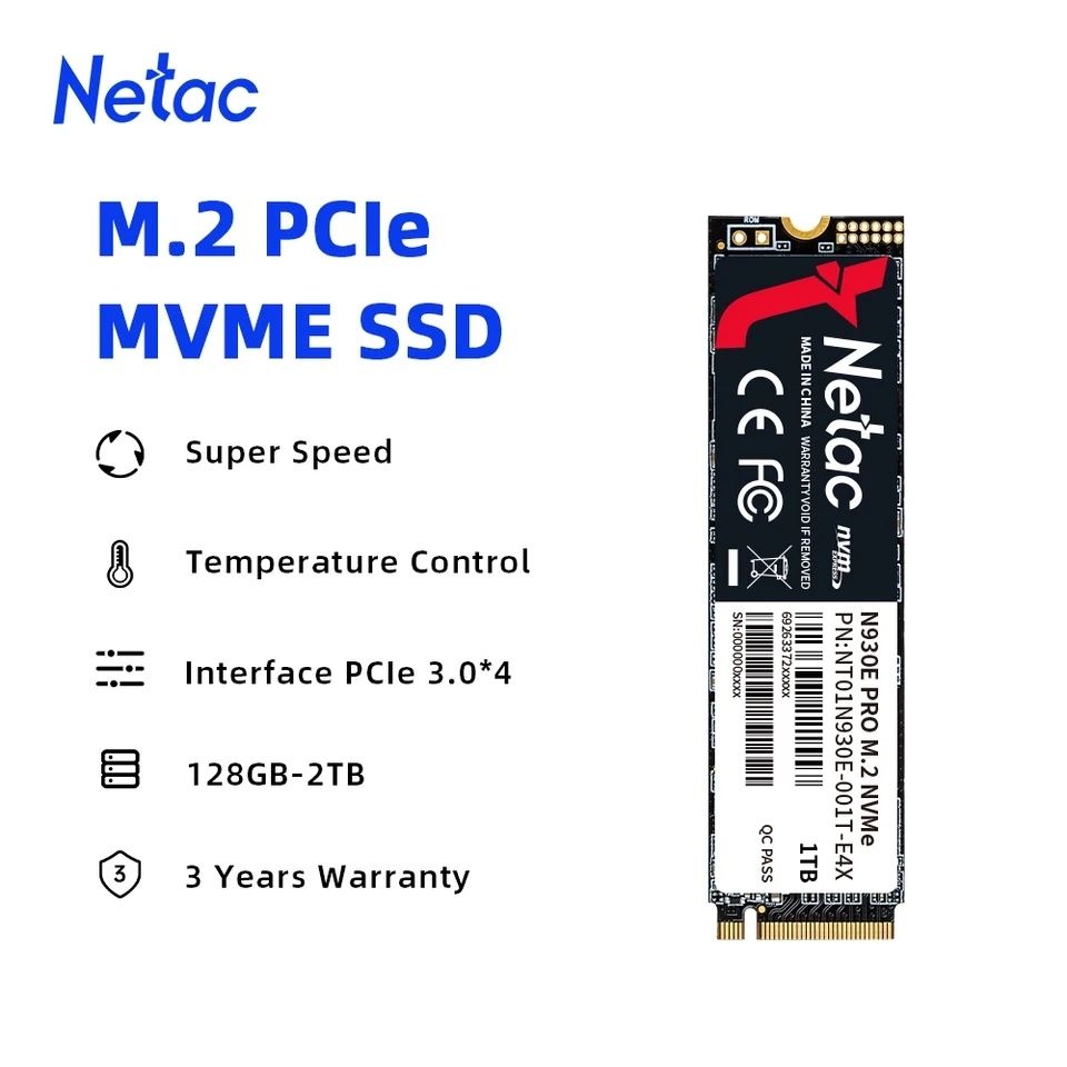 SSD NETAC N930E Pro 128GB M.2 PCIe 3.0 (NT01N930E-128G-E4X), гарантія